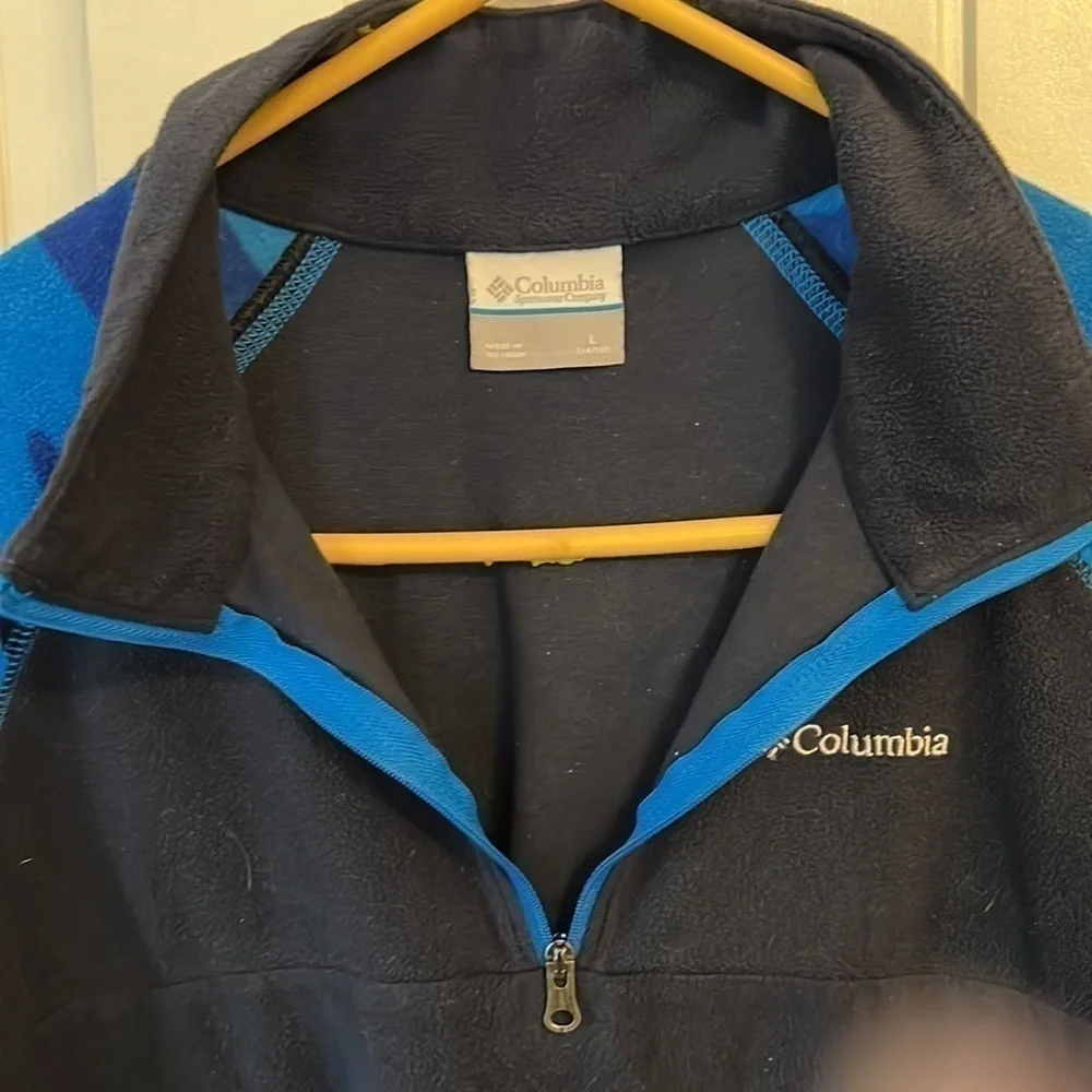𝅺Columbia  Unisexual pullover fleece with zipper neck Large
